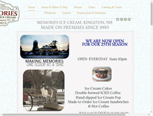 Tablet Screenshot of memoriesicecream.com